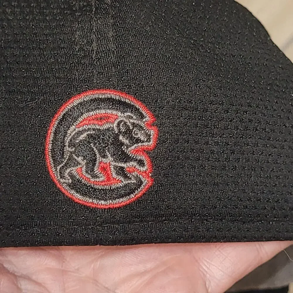 New Era Chicago Cubs Hat Black And Red Edition Fitted Ball Cap Small- Medium